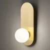 Applique globe en verre avec support doré, style design MESA
