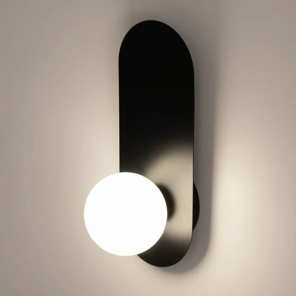 Applique globe en verre avec support doré, style design MESA