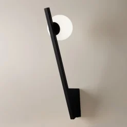 Applique murale design dorée – torche & globe verre MESA