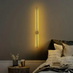 Applique murale LED design, 1 tige noire verticale VIESTE
