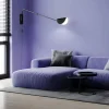 Applique murale noire – abat‑jour plié, bras orientable LENORE