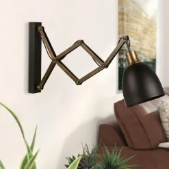Applique murale vintage noire, accordéon métal vieilli SILE