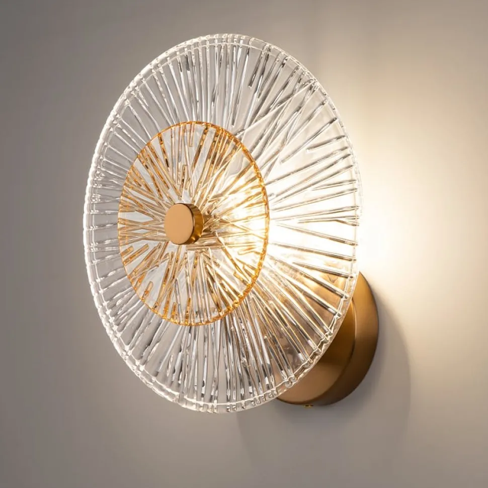 Applique rétro en verre - forme soleil stylisé YUMA