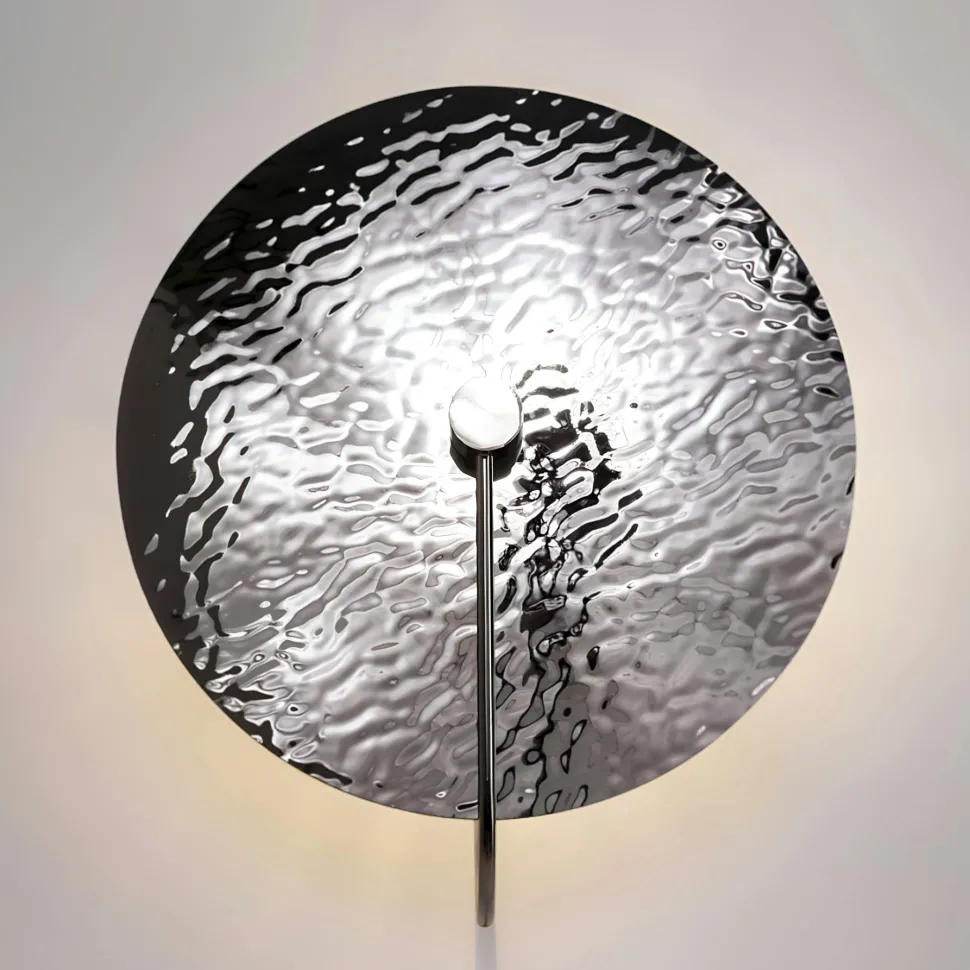 Applique verre moderne – disque doré effet vague CALERA