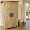 Armoire 2 portes avec penderie hévéa 125x60x196cm MAORI