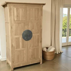 Armoire 2 portes avec penderie hévéa 125x60x196cm MAORI