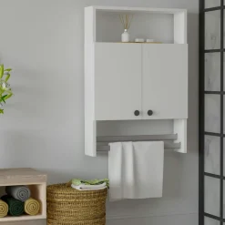 Armoire de toilette anthracite 1 porte-serviettes MARFA