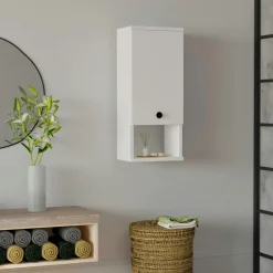 Armoire de toilette blanche, 1 porte 1 niche MARFA