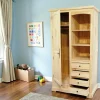 Armoire Hévéa 1 porte, 5 tiroirs, 3 niches 100x56x185cm TRADITION