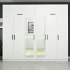 Armoire penderie blanche, 8 portes 4 miroirs BYRON