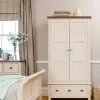 Armoire penderie blanche bois recyclé 107 cm BRISTOL