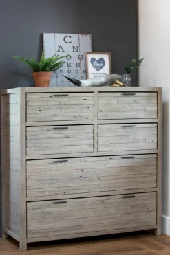 Armoire penderie bois recyclé grisé SIENNE