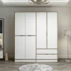 Armoire penderie moderne - 6 portes blanches L.185 cm BYRON