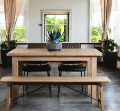 Banc de table bois recyclé clair 150 cm SALERNE