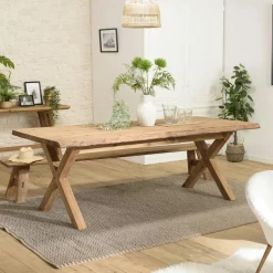 Banc en bois recyclé 140 cm style campagne DENVER