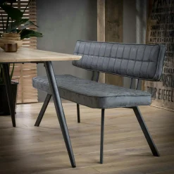 Banc salle à manger noir avec dossier 180 cm TRIBECA