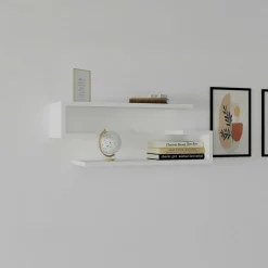 Bibliothèque blanche avec niches, style design 120 cm MARFA