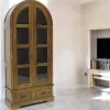 Bibliothèque ogive 2 portes 2 tiroirs hévéa 86X180cm TRADITION