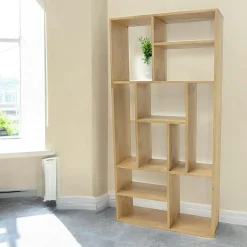 Bibliothèque ouverte Hévéa 11 niches déstructurées 90x30x180cm BALTIC