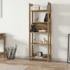 Bibliothèque étagère effet bois avec niche ouverte MARFA