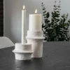 Bougeoir en ciment brut (lot de 2) - design organique, 2 hauteurs