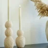 Bougeoirs en ciment (lot de 2) - forme organique, coloris naturel
