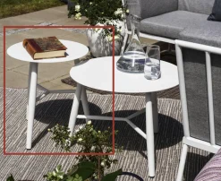 Bout de canapé jardin en aluminium blanc STOCKHOLM