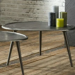 Bout de canapé vintage en métal noir 73 cm TRIBECA