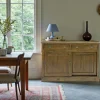 Buffet bas Hévéa 2 portes coulissantes, 2 tiroirs 137x52x95cm TRADITION