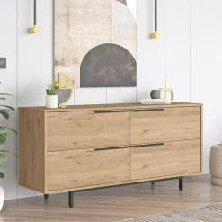 Buffet blanc design moderne à ouverture frontale VAREN