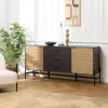 Buffet bois noir 3 tiroirs 2 portes en pin ALMEIRA