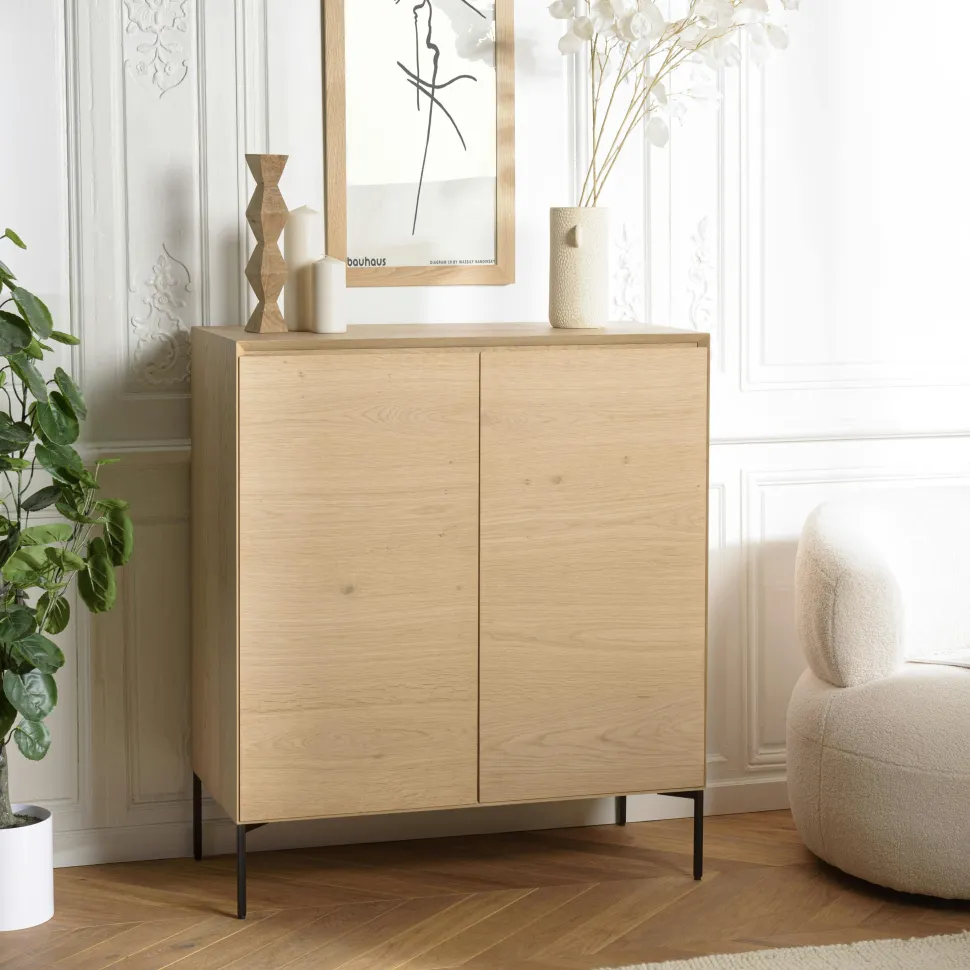 Buffet contemporain 2 portes bois couleur naturelle MAYENCE