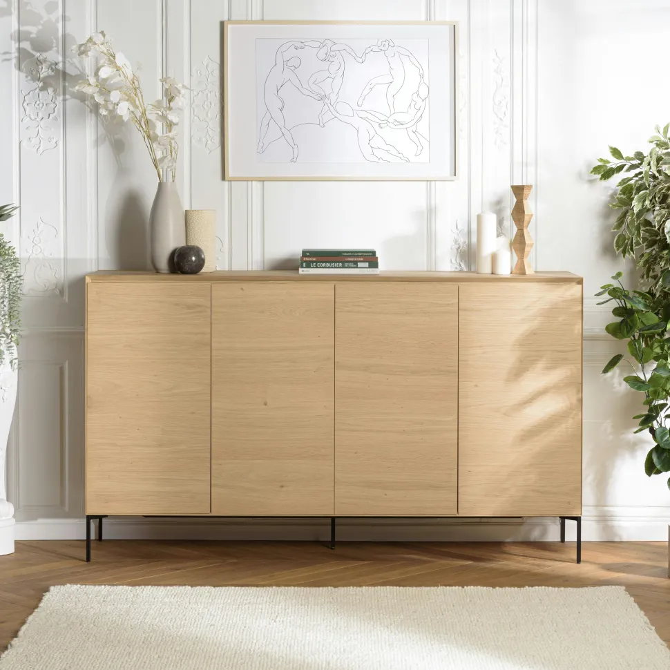Buffet contemporain 2 portes bois couleur naturelle MAYENCE