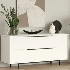 Buffet design moderne effet bois à ouverture frontale VAREN