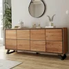 Buffet enfilade bois de chêne huilé 4 portes PALERME