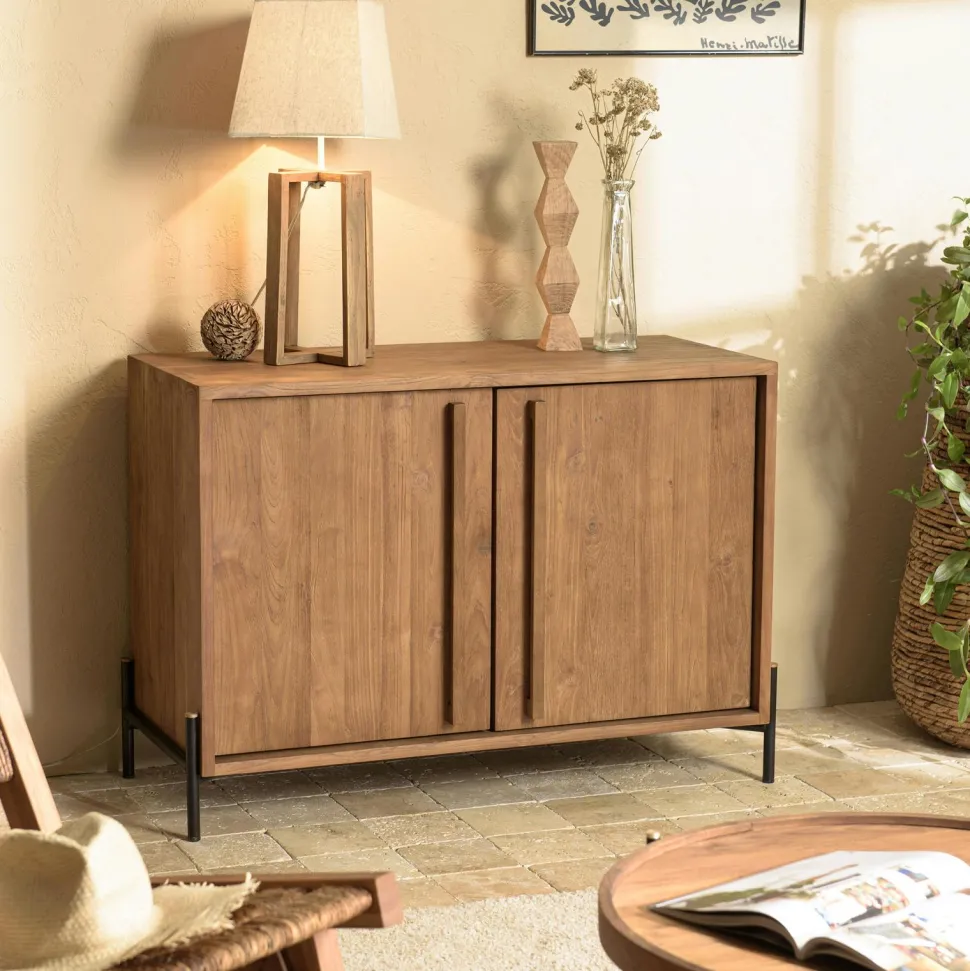Buffet haut en teck massif recyclé 124 cm SWING