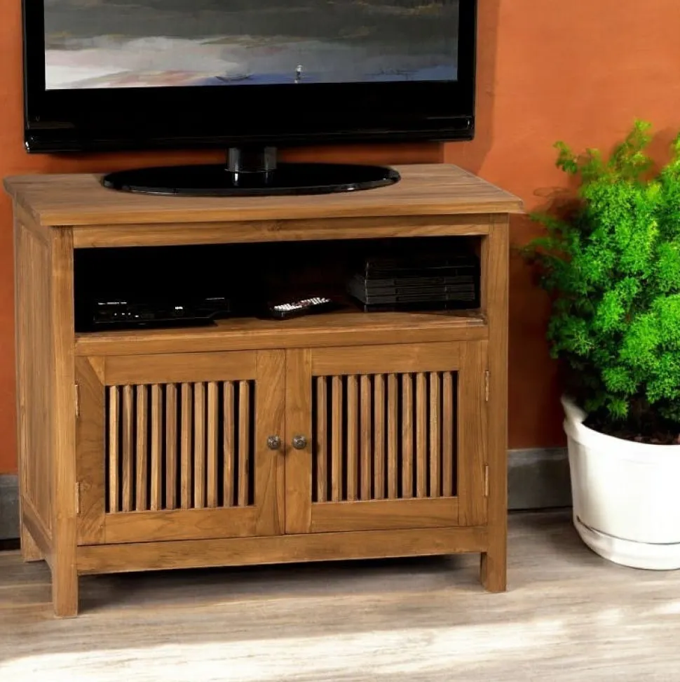 Buffet Hévéa 3 portes, 1 tiroir, 140x45x85cm HELENA