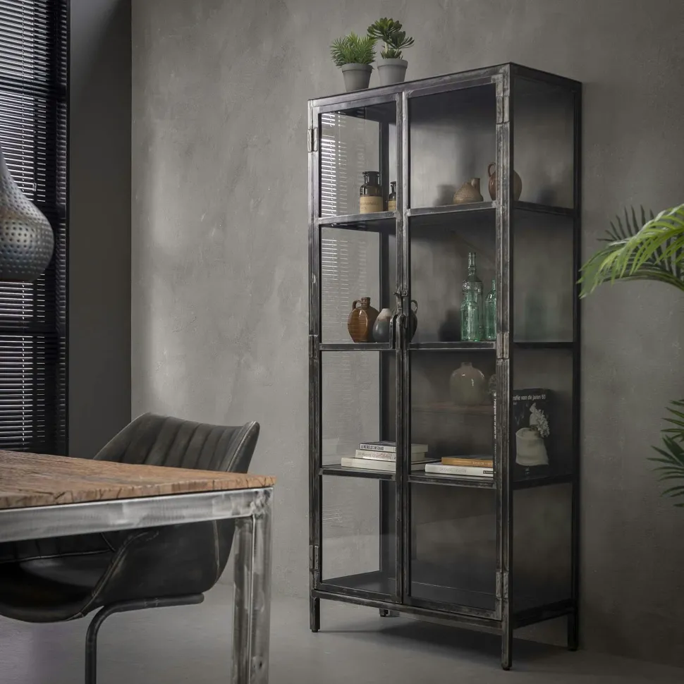 Buffet industriel métal verre ROADIES