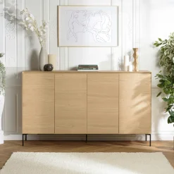 Buffet moderne 4 portes bois couleur naturelle MAYENCE