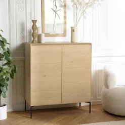 Buffet moderne 4 portes bois couleur naturelle MAYENCE