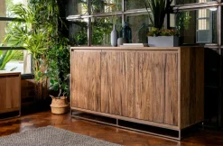 Buffet moderne 3 portes chêne acier RIVERSIDE