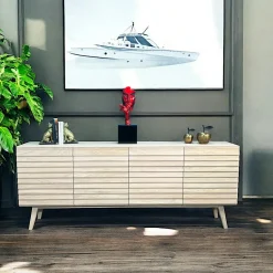 Buffet moderne en bois de chêne blanc (3 portes) COLOGNE