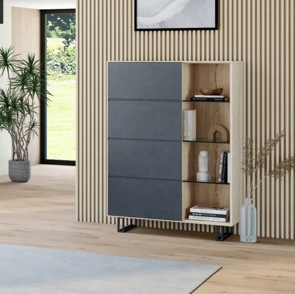 Buffet moderne en chêne blanc 200 cm ZONZA