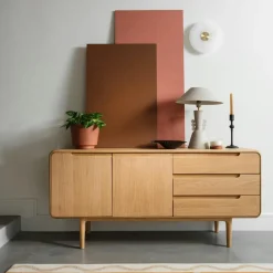 Buffet moderne en chêne clair 2 portes DERBY