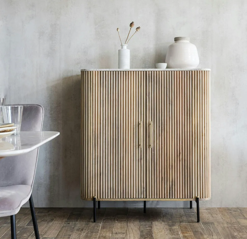 Buffet moderne en marbre et bois MASSA