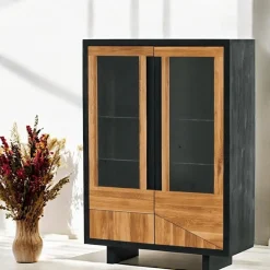 Buffet vitrine en bois FAIRLIE