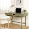 Bureau 2 tiroirs bois vert nature GUILIN