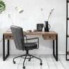Bureau bois recyclé métal 2 tiroirs BRISBANE