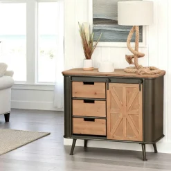 Bureau colonial 5 tiroirs Teck Miel 120cm BISHO