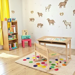Bureau d'écolier et son banc Hévéa 100x50x70cm TRADITION